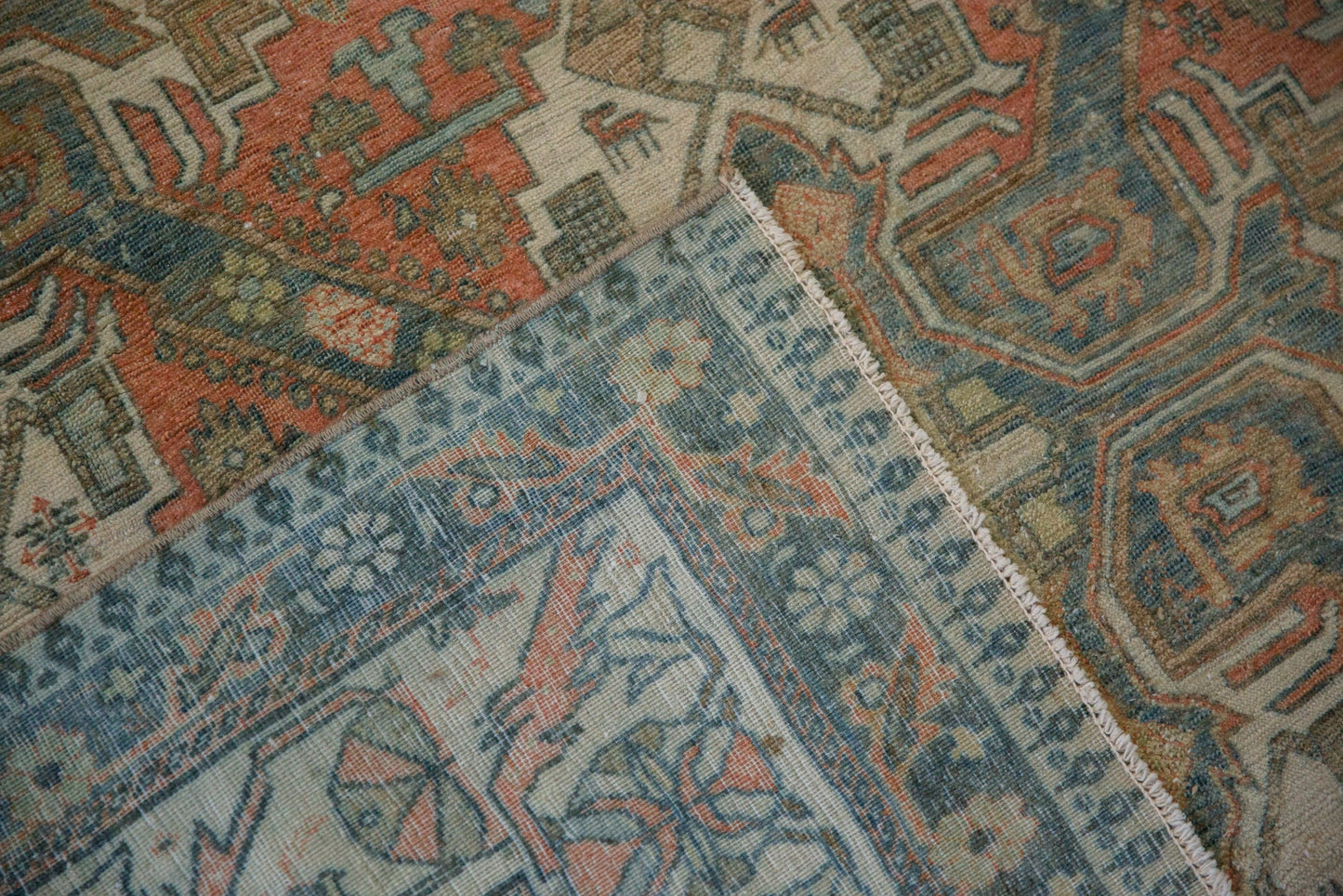 6.5x10 Vintage Distressed Caucasian Carpet