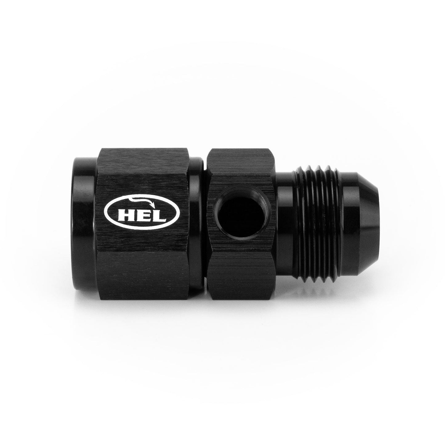 AN10 Female to AN10 Male Straight Adapter with 1/8" NPT Sensor Port HEL Aluminium