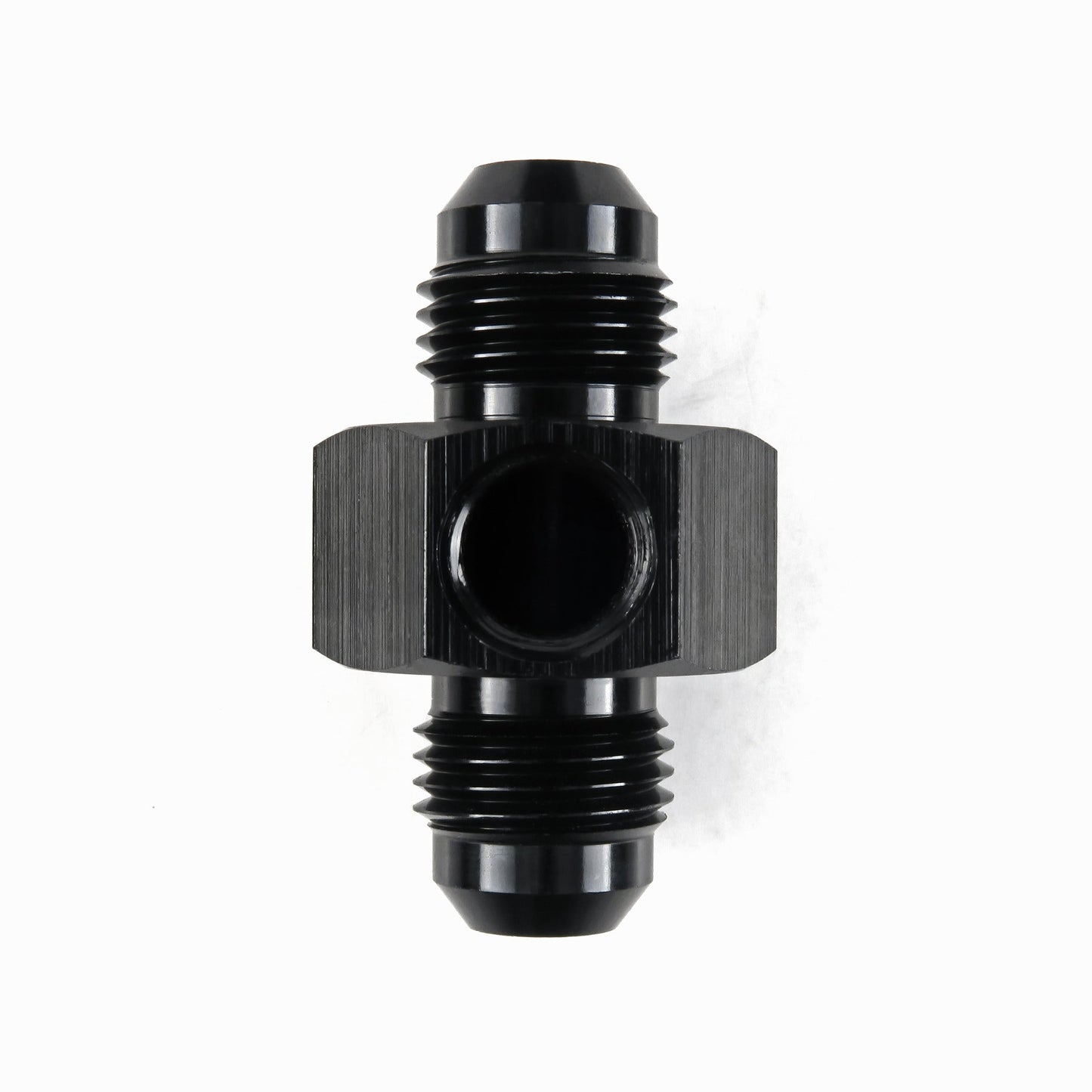 AN6 Male to AN6 Male Straight Adapter with 1/8" NPT Sensor Port HEL Aluminium
