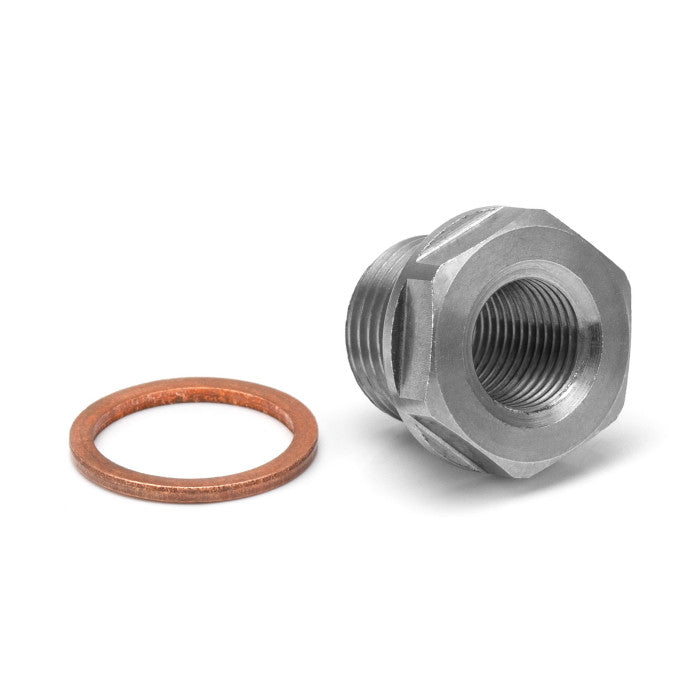 M16 x 1.5 Port Plug with M10 x 1.00 Sensor Port HEL Stainless Steel