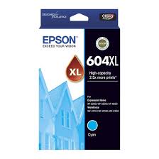 New, Pre-Owned - Epson 604XL High Yield Cyan Ink Cartridge, C13T10H24010