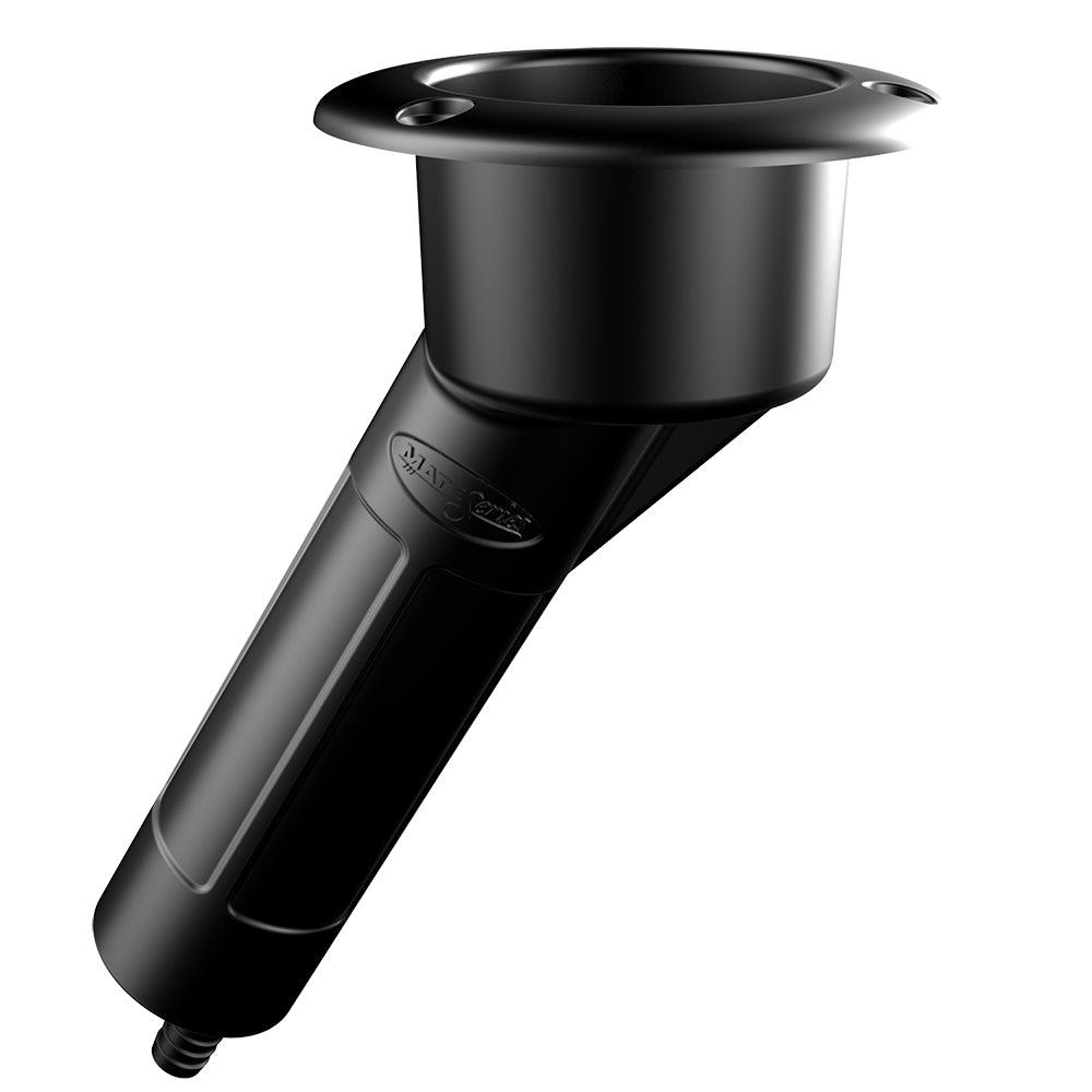 Mate Series Plastic 30 Rod Cup Holder - Drain - Round Top - Black