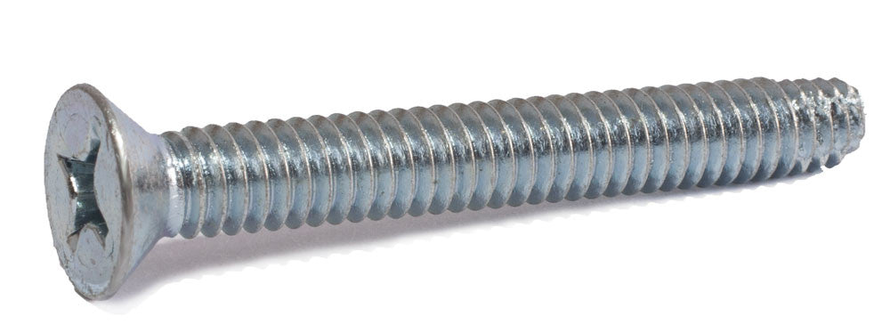 10-24 x 3/4 Phillips Flat Machine Screw Type F Zinc Plated