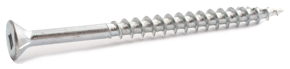 8 x 2 Square Flat Particle Board Screw w/ Nibs T17 Zinc Plated - Carton (3,500)