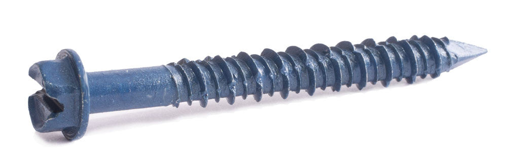 3/16 x 3 1/4 Slotted Hex Concrete Screw Blue