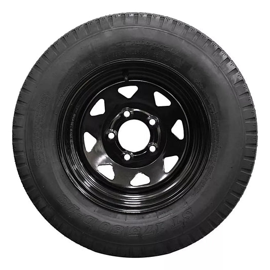 (Set of 4) Antego Tire and Wheel 175/80D13 Highway Terrain Trailer Tire & Wheel – 13.0-Inch Pre-Mounted Rim, 6-Ply-Ply Build, Perfect for Utility & Cargo Use | A130454510096206ST17580D13-B4