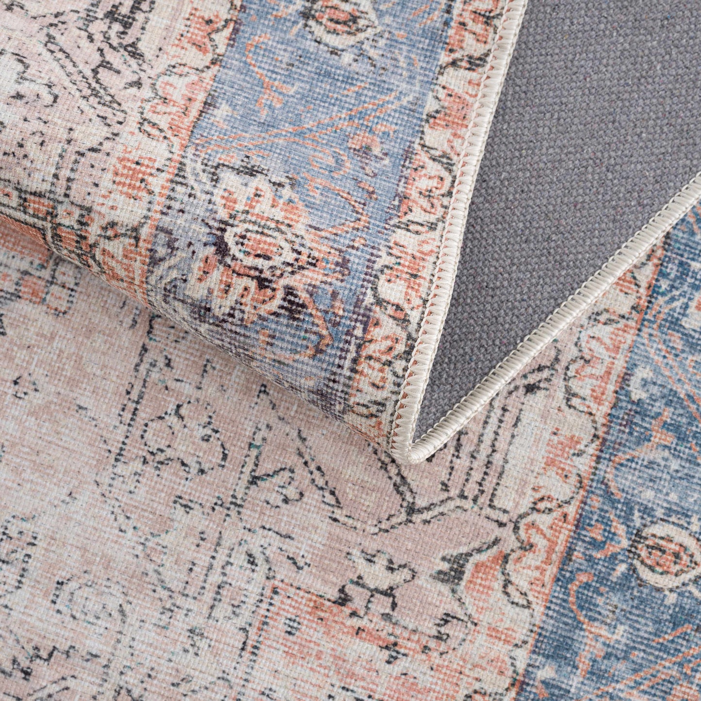 Rosman Distressed Washable Area Rug