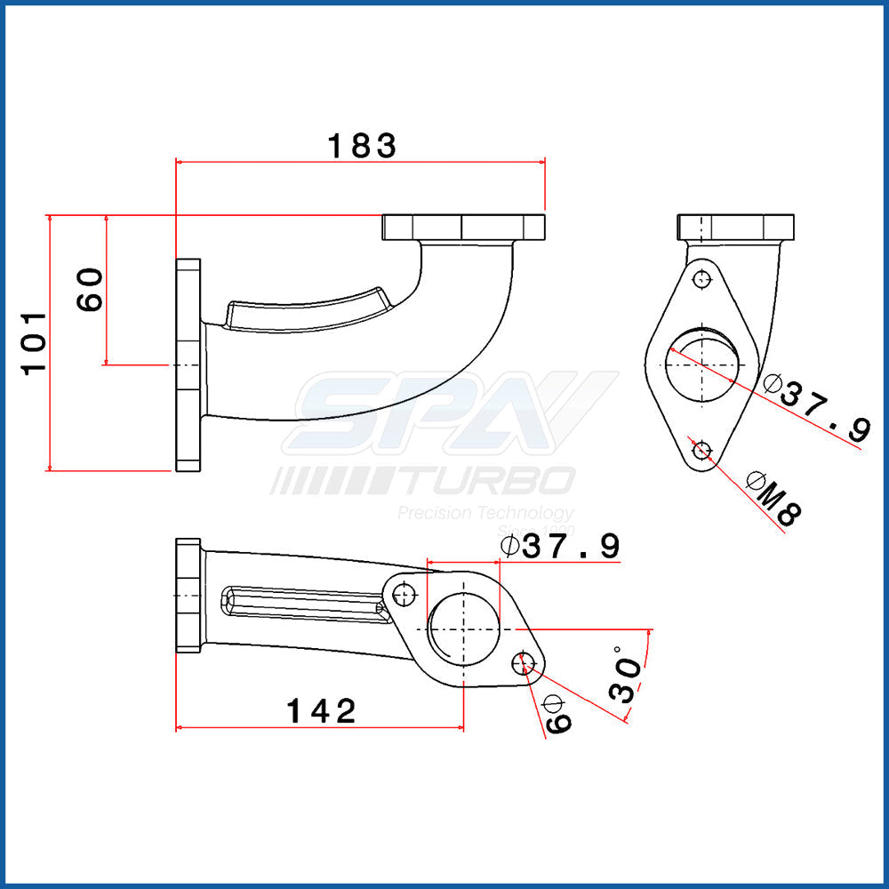 2JZGTE 2 bolt wastegate mount for TMTY03 manifold