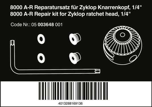 Wera 8000 A-R Zyklop Socket Wrench Repair Kit 1/4" 05003648001
