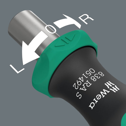 Wera Kraftform Kompakt 838 RA S Ratcheting Screwdriver Set 1 SAE 05051065001