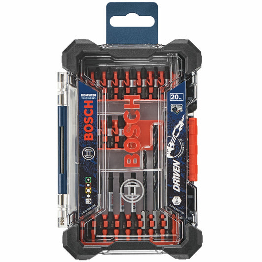 BOSCH DDMSD20 20 pc. Driven Impact Screwdriving and Drilling Custom Case Set