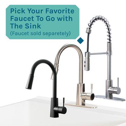 Tehila Standard Freestanding White Utility Sink with Black Legs, Water Supply Lines Included