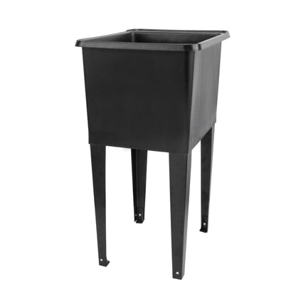 Tehila Space Saver Freestanding Black Utility Sink