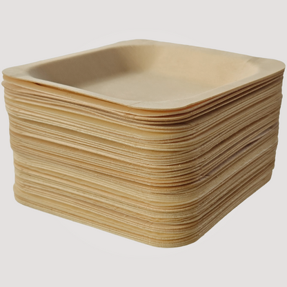 Eco Friendly, Square Wooden Plate  7" X 7" (300 Pack) $0.43 each- like Bamboo and Palm leaf
