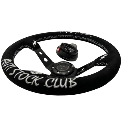 Deep Dish Steering Wheel + Short Hub Adapter Kit For Honda S2000 RSX Prelude TL CL