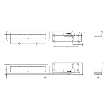 TACO Command Ratchet Hinge - 18-1/2" - 316 Stainless Steel Polished w/Hard Stop