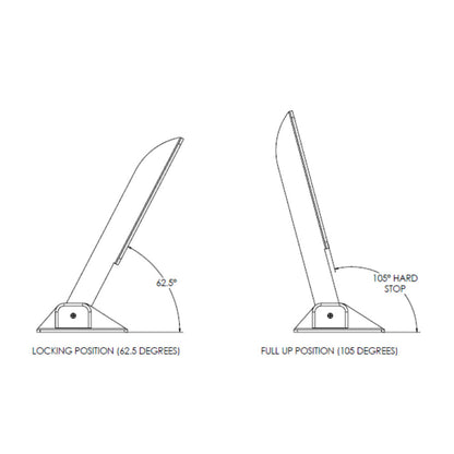 TACO Command Ratchet Hinge - 18-1/2" - 316 Stainless Steel Polished w/Hard Stop