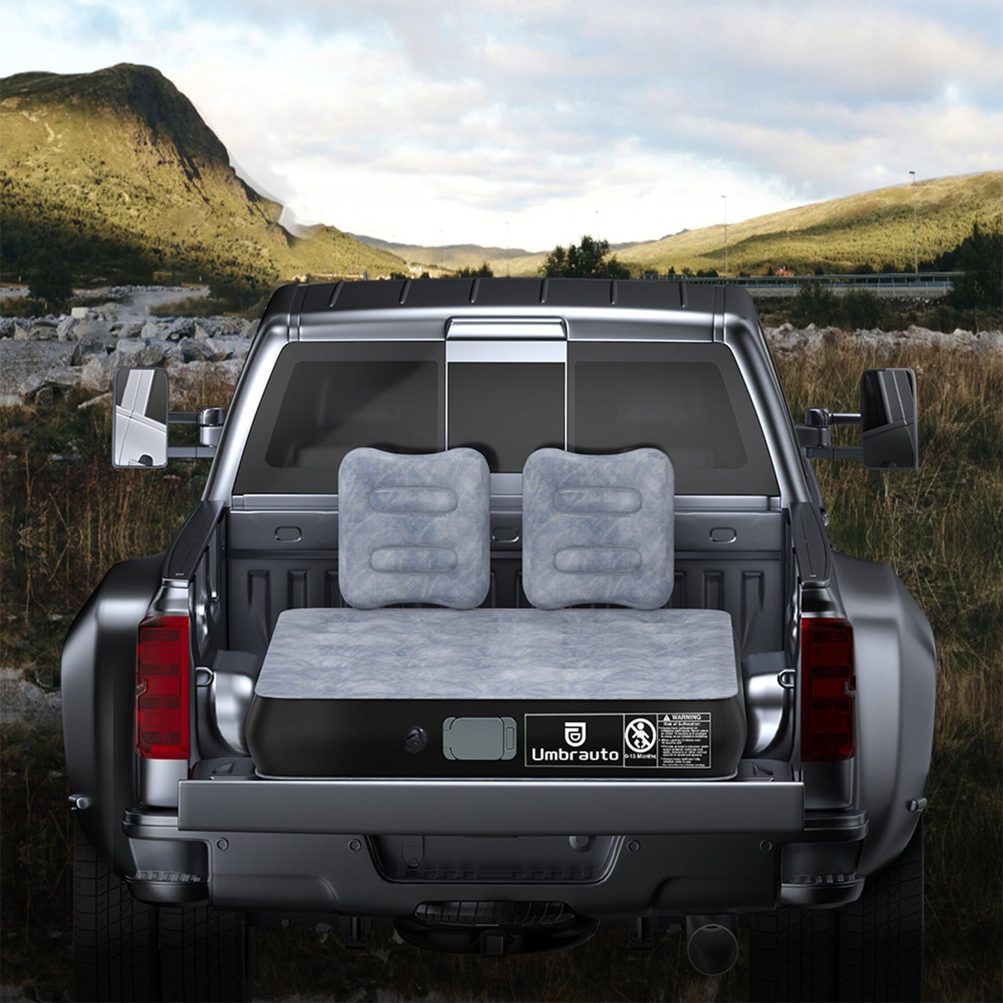 Umbrauto 5.5-6.5 ft Square Truck Bed Air Mattress with Wireless Rechargeable Pump Inflatable Full Size Pickup  Air Mattress