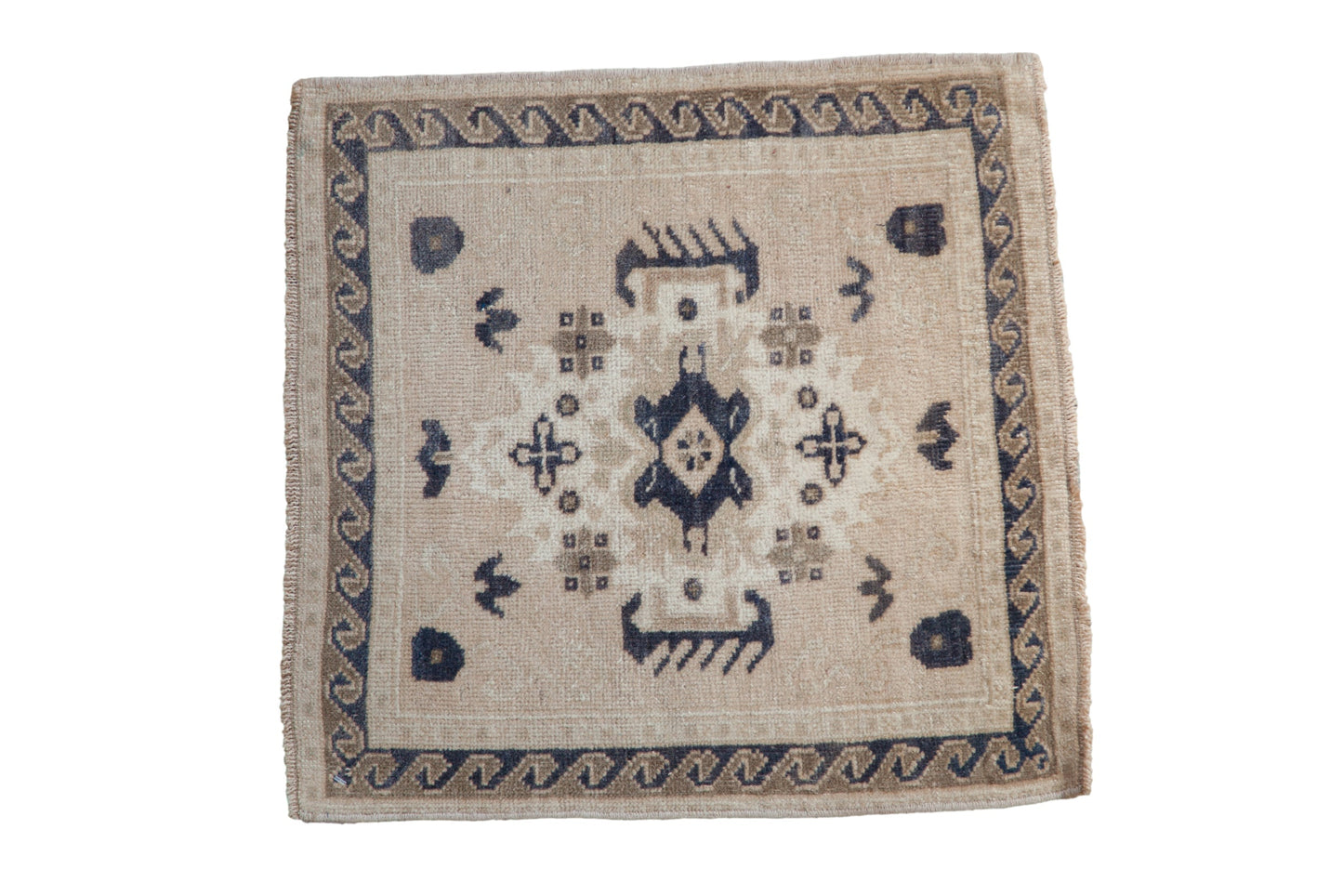 2x2 Vintage Distressed Oushak Square Rug Mat