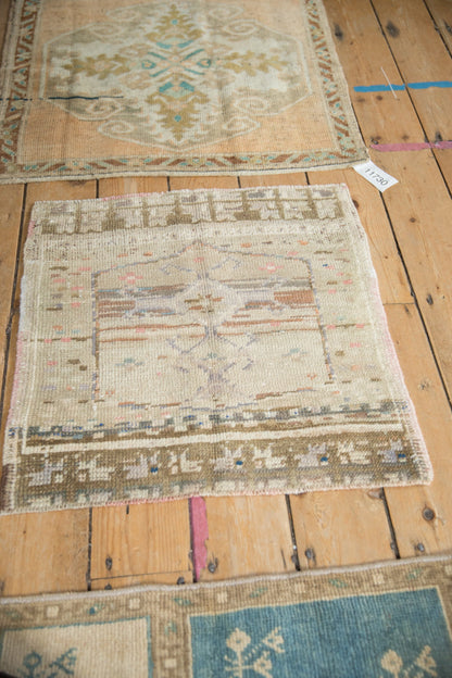 2x2 Vintage Distressed Oushak Square Rug Mat
