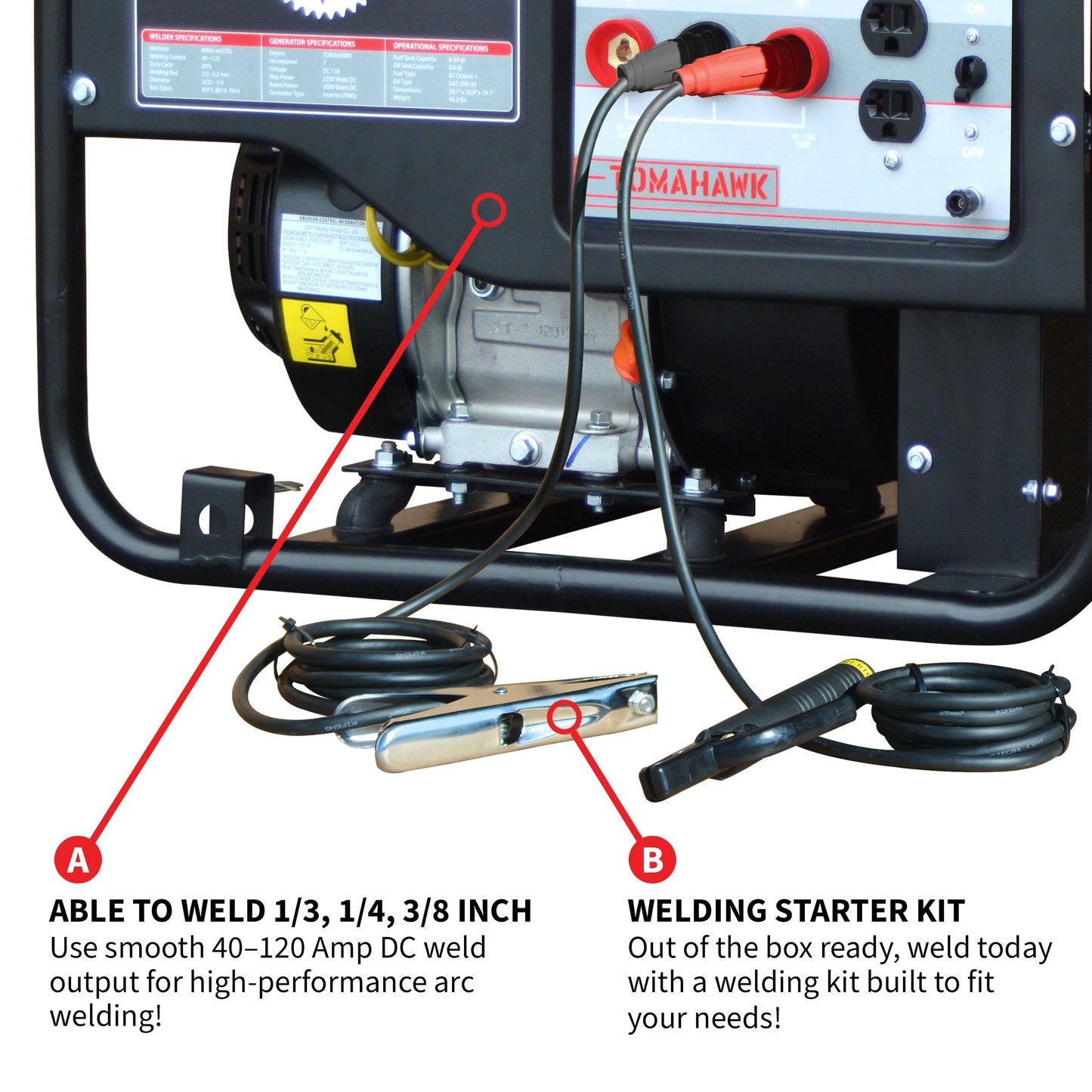 PRE ORDER: 120 Amp Engine Driven Welder Generator 2200 Watt 7 HP Gas Powered