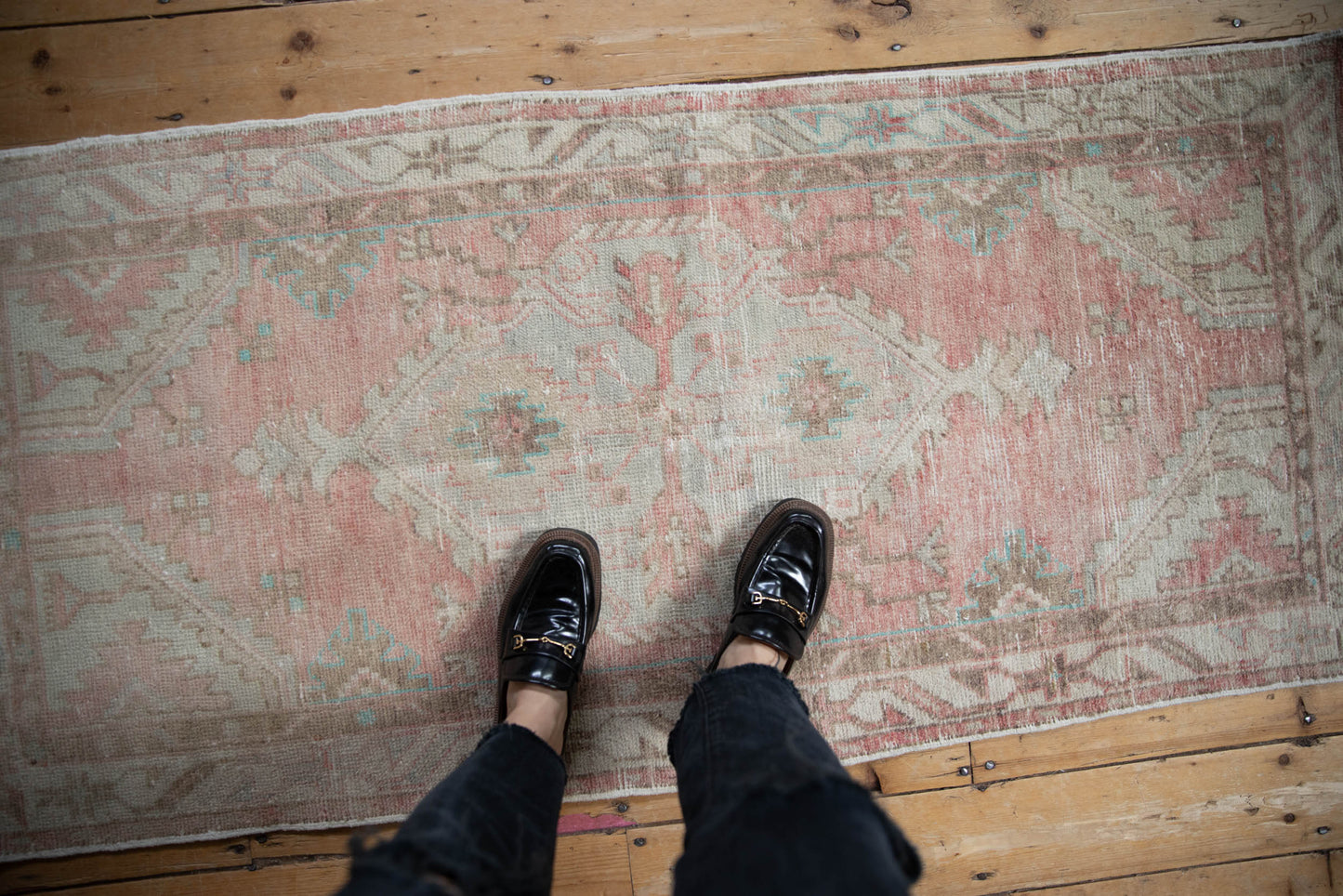 2.5x5.5 Vintage Distressed Oushak Rug Runner