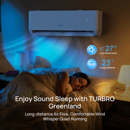 (Open Box) Greenland Single Zone WiFi Mini Split AC with Heat Pump (R410A)