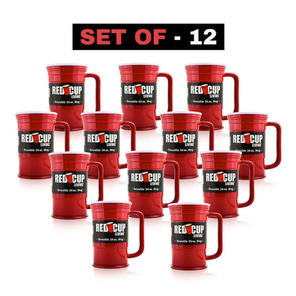 24oz Reusable Plastic Beer Mugs | Durable & Unbreakable, BPA Free | Perfect for Parties, Camping & Outdoors