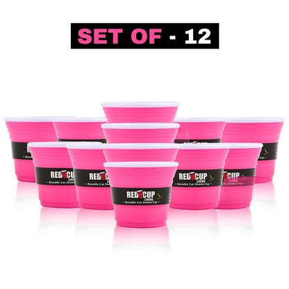 2oz Reusable Pink Party Shooter Cup | Unbreakable, BPA Free | Perfect for Parties, BBQs, Outings