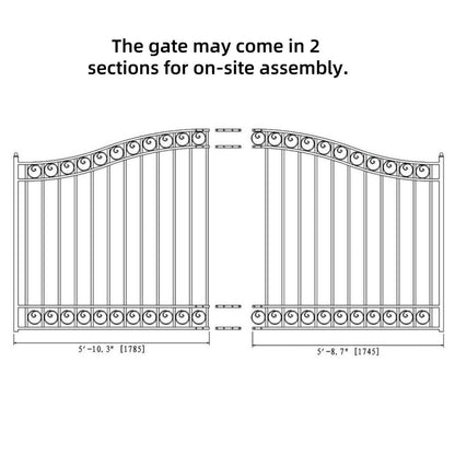 12x6 ft Steel Sliding Driveway Gate