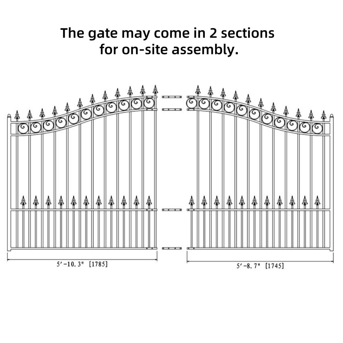 12x6 ft Steel Sliding Driveway Gate