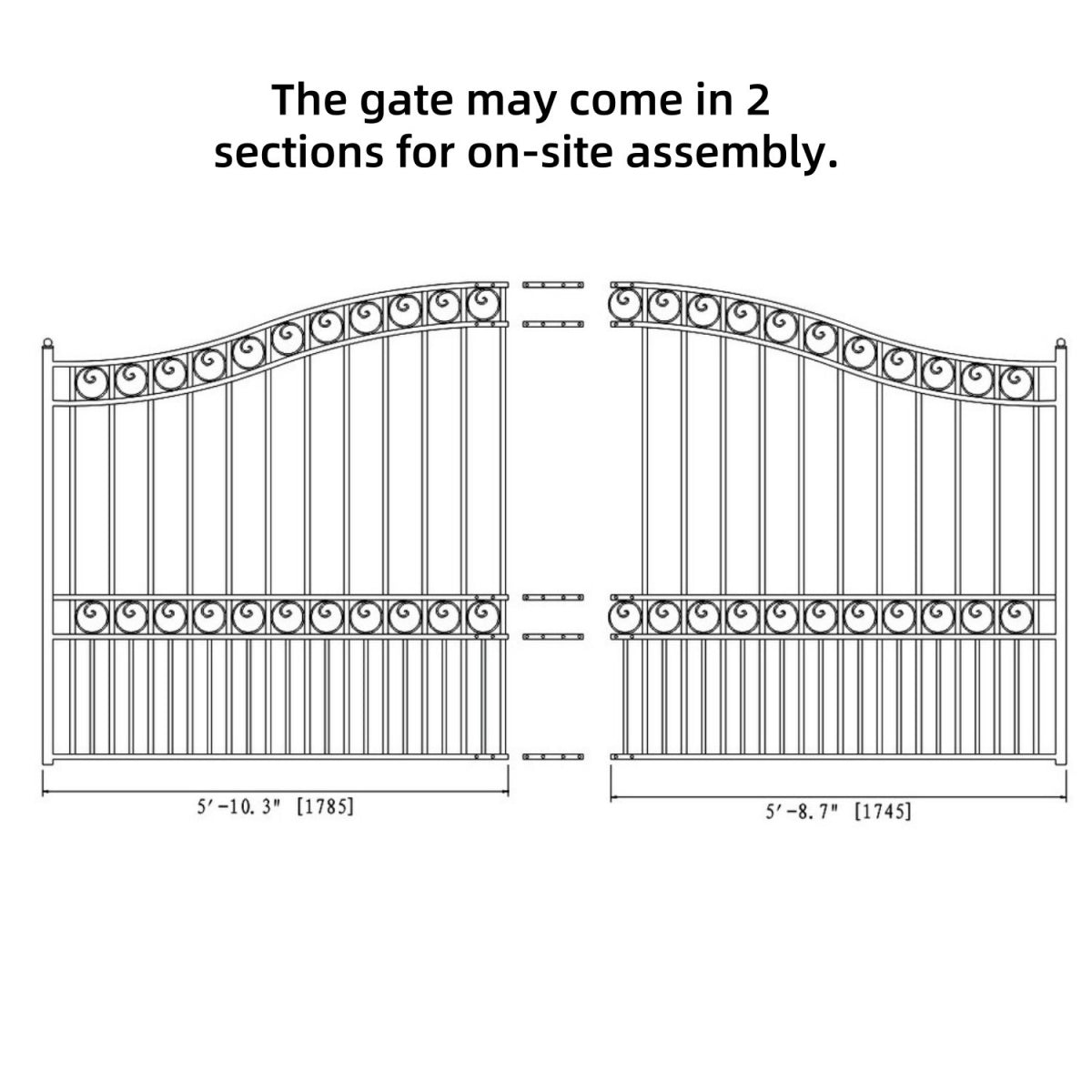 12x6 ft Steel Sliding Driveway Gate