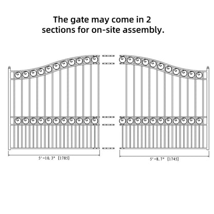 12x6 ft Steel Sliding Driveway Gate