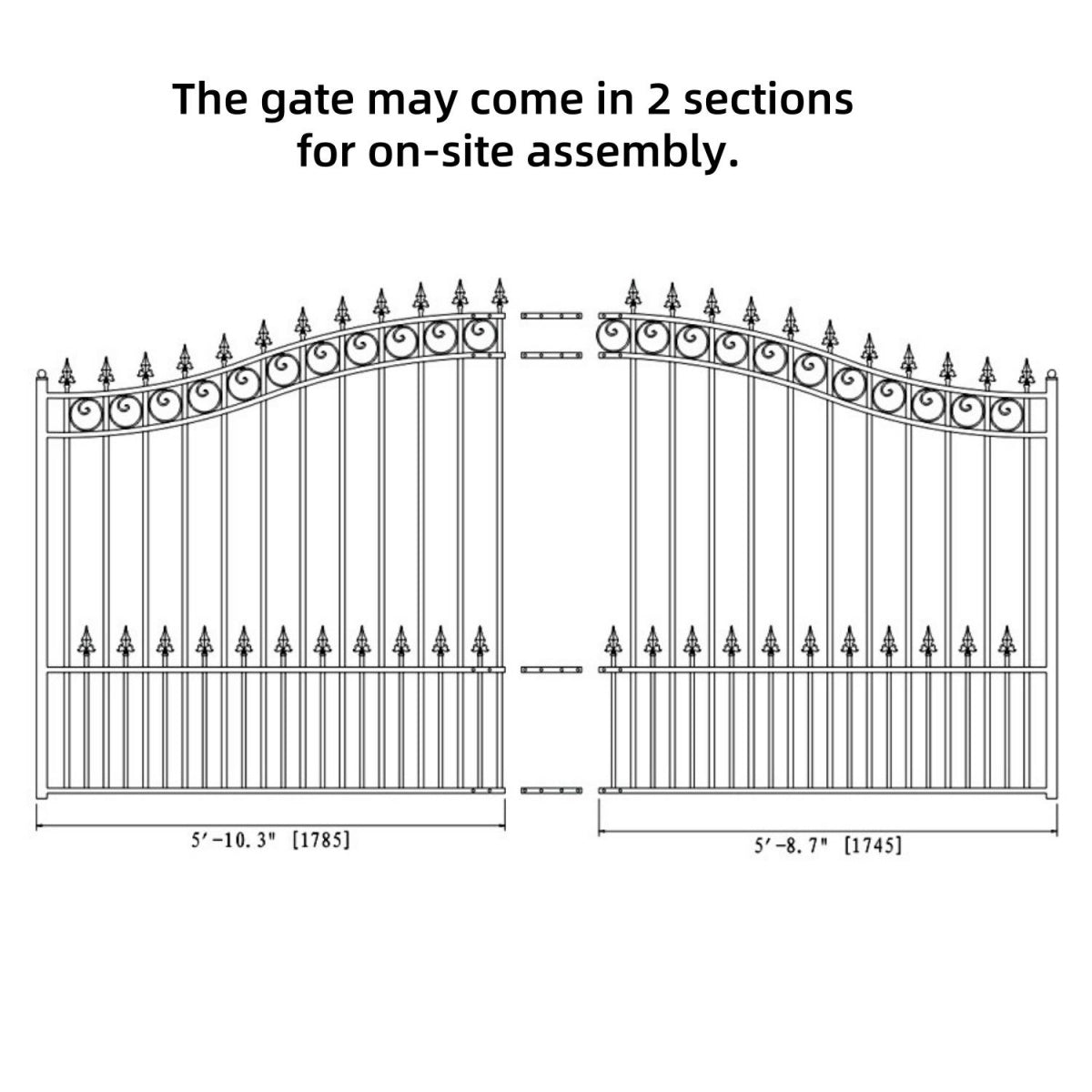 12x6 ft Steel Sliding Driveway Gate