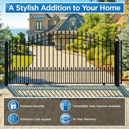 12x6 ft Steel Sliding Driveway Gate
