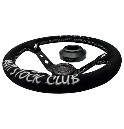 Infiniti G35 G37 Suede 3"Deep Dish Steering Wheel + Quick Release Short Hub Adapter