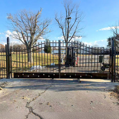 20x8 ft Steel Dual Swing Driveway Gate