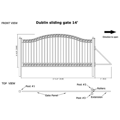 14x6 ft Steel Sliding Driveway Gate