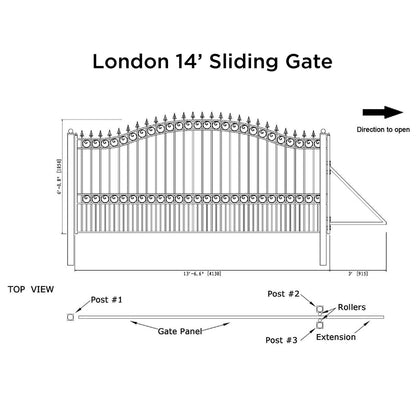 14x6 ft Steel Sliding Driveway Gate