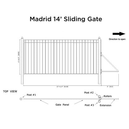 14x6 ft Steel Sliding Driveway Gate