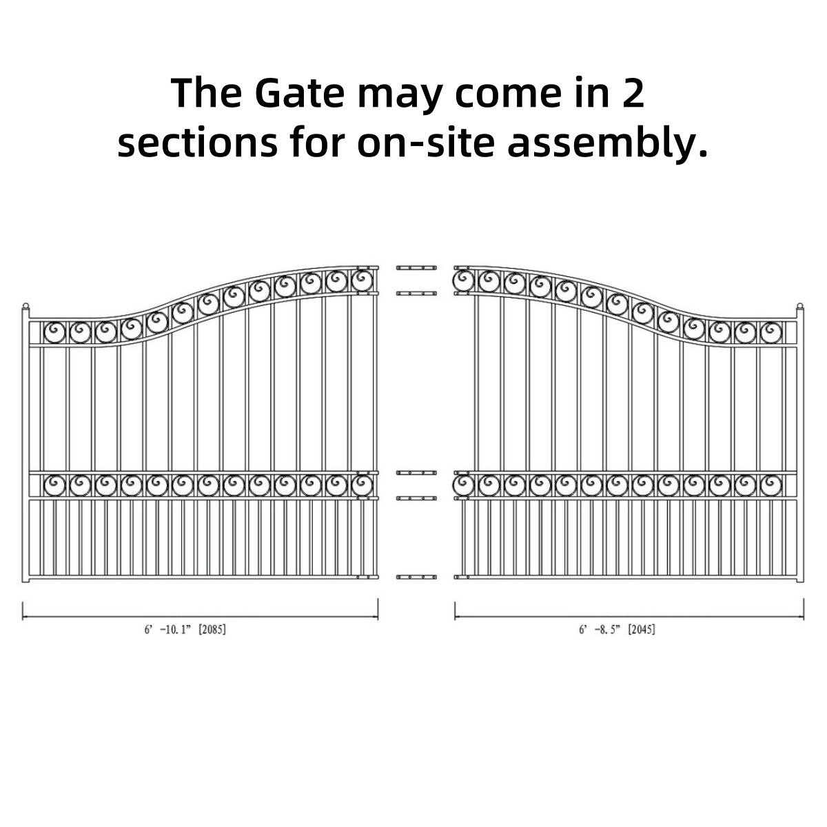 14x6 ft Steel Sliding Driveway Gate