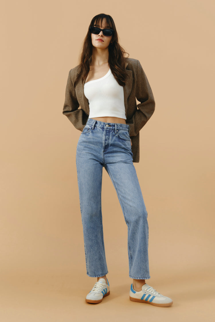 Manhattan High Rise Straight Ankle Jeans HJ160