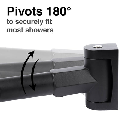 44 in. to 70 in. Double Curved Shower Rod (Matte Black Finish)
