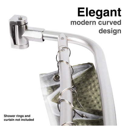 44 in. to 70 in. Double Curved Shower Rod (Brushed Nickel Finish)