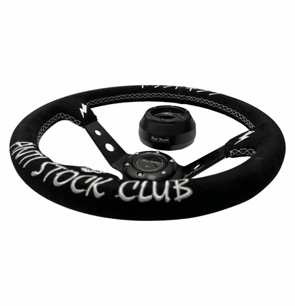 Suede Deep Dish Steering Wheel + Short Hub Adapter Boss Kit For Subaru BRZ FRS tC xB xD