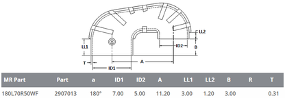 7" ID to 5" ID - 180 Degree Reducing - Rubber