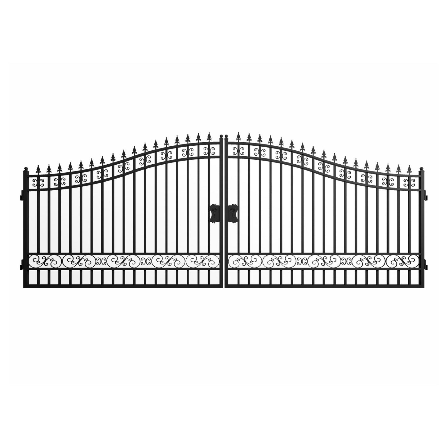 18x8 ft Steel Dual Swing Driveway Gate