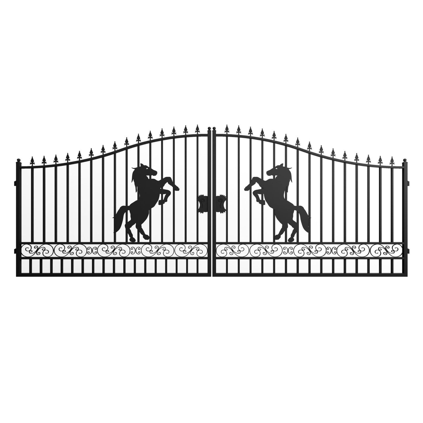 18x8 ft Steel Dual Swing Driveway Gate