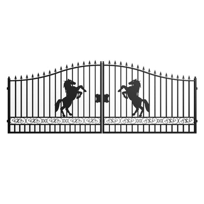18x8 ft Steel Dual Swing Driveway Gate