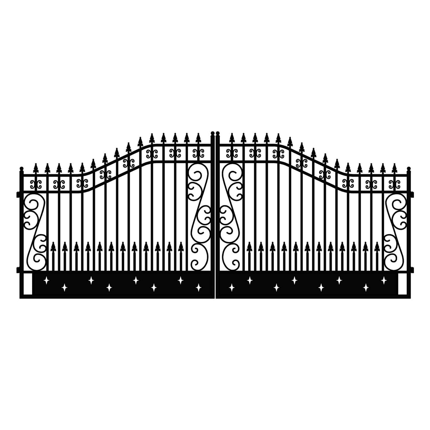 18x8 ft Steel Dual Swing Driveway Gate